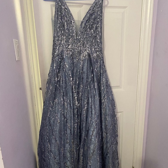 Selling Smoky Blue Maxi Dress - Picture 1 of 3